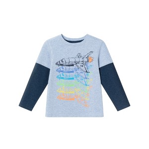 Andy & Evan  Kids  Long Sleeve Two-Fer Graphic Tee Shirt - 1 of 3