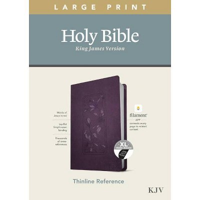 KJV Large Print Thinline Reference Bible, Filament Enabled Edition (Red Letter, Leatherlike, Floral/Purple, Indexed) - (Leather Bound)