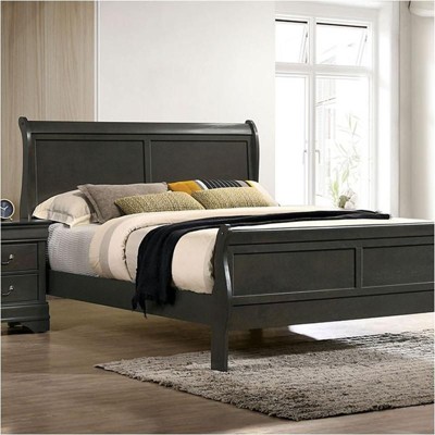 Sapphtopaz Bed Frame Solidwood Bed Frame with Headboard Sleigh Bed Bedroom Furniture