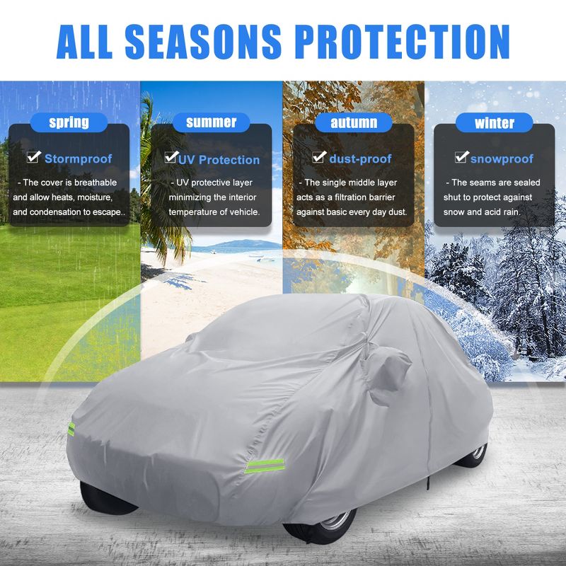 Unique Bargains Waterproof with Zipper Car Cover for Volkswagen New Beetle 98-19 Silver Tone, 2 of 7