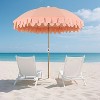 JONATHAN Y Horizon 6.5 ft. Scalloped Fringe Beach Umbrella w/ Tilt,Wind Vent,UV Protection,Carry Bag - 2 of 4