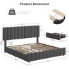 Queen Linen Upholstered Platform Bed Frame with 4 Storage Drawers, Adjustable Headboard - 2 of 4