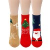 Wrapables Novelty Winter Warm Christmas Fuzzy Slipper Socks for Women (Set of 3), Santa - 2 of 4