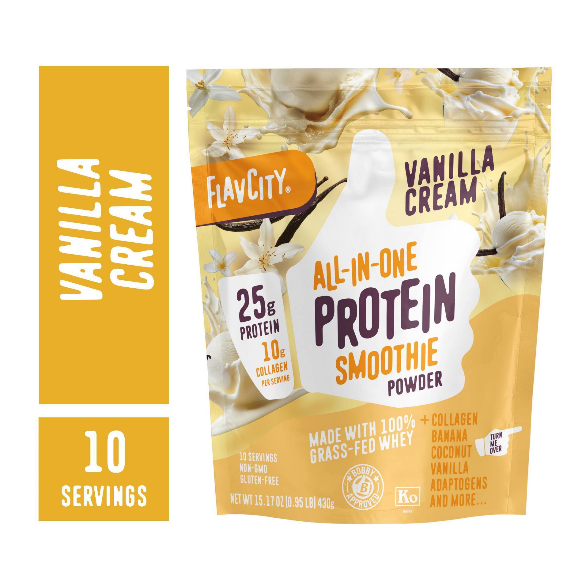 FlavCity Protein Smoothie Powder - 10 Servings - Vanilla Cream - 430gms