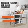 VEVOR Stainless Steel Prep Table, 30 x 48 x 34 Inch, 880 lbs Load Capacity, Heavy Duty Metal Worktable with 3 Adjustable Height Levels - 4 of 4