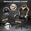 Hoffree Leather Massage Gaming Chair Ergonomic Office PC Chair with Footrest & Adjustable - 3 of 4