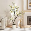 homfan Faux Magnolia Plants Artificial Flower Trees Fake Plants for Yard Patio Home Office Arrangement Decor Indoor Outdoor Artificial Magnolia Tree - 2 of 4