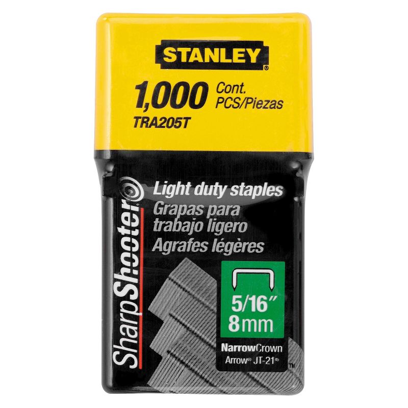 Stanley 5/16&#34; 1000/Pack Light Duty Staples, 1 of 2