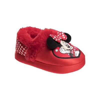 Josmo Kids Girl's Minnie Mouse Slippers - Plush Lightweight Warm Comfort Soft Aline House Slippers (sizes 5-12 toddler-little kid)