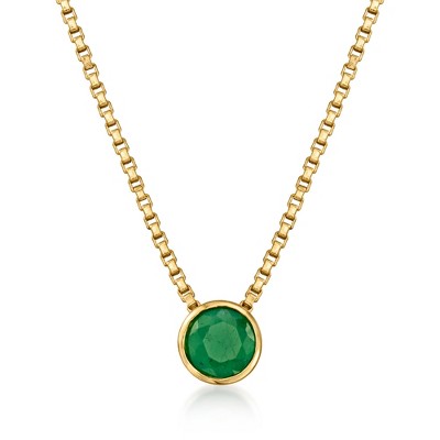 Ross-Simons 0.50 Carat Emerald Necklace in 18kt Gold Over Sterling Size