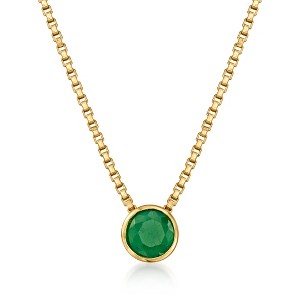 Ross-Simons 0.50 Carat Emerald Necklace in 18kt Gold Over Sterling Size - 1 of 4