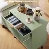 Modern Nightstand with Fluted 3 Deep Drawers & Metal Legs, Wooden Dresser Organizer, Side Table for Bedroom Living Room Hallway Kids Room - 4 of 4