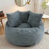 KTMBDW Bean Bag Chair, Corduroy Bean Bag Sofa with Filler, Lazy Sofa Chair with 3 Pillows, Lounge Floor Sofa for Living Room Bedroom - 3 of 4