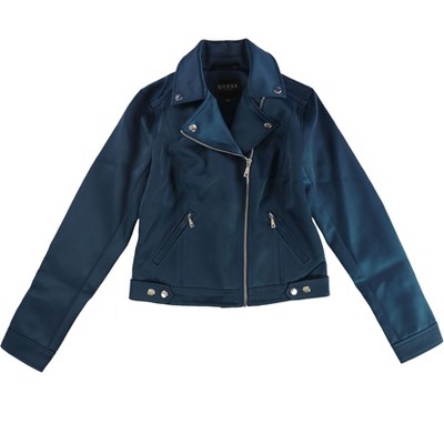 GUESS Womens Sateen Motorcycle Jacket