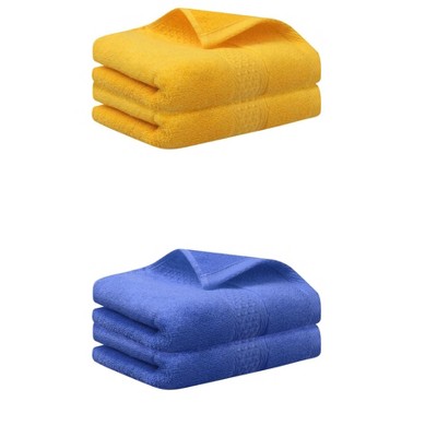 Unique Bargains Bathroom Durable Lightweight Quick Drying Cotton Hand Towel 4 Pcs
