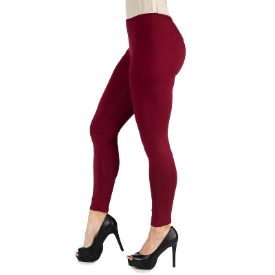 Womens Stretch Ankle Length Leggings-wine-l : Target