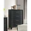 31.5" Wood Contemporary 4-Drawer Chest dressers with Clean Lines and Charcoal Finish - 3 of 4