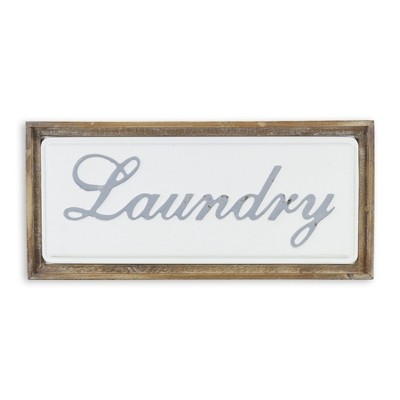 Cheung's Colista Elegant Laundry Wall Sign - White