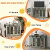 47" Dog Crate Furniture with Divider,Double Door End Table Dog Kennel for Large or 2 Small Dogs,Indoor Wooden Pet Crate with Tabletop – LAOTIES - 4 of 4