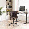 YOUNIKE Modren Office Desk Chair Leather Executive Task Chair Adjustable Swivel Makeup Rolling Vanity Chair Seat Height 17.72"-22.44" - 2 of 4