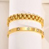 2pcs Chain Link Bracelet, Stainless Steel Crystal Friendship Bangle, Watch Band Wrist Jewelry with Adjust Tool - 4 of 4