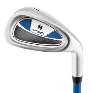 Ultimate 33" Junior #7 Iron for Kids with Fiberglass Shaft & Headcover Individual Gold Club Blue/Pink - 1 of 4