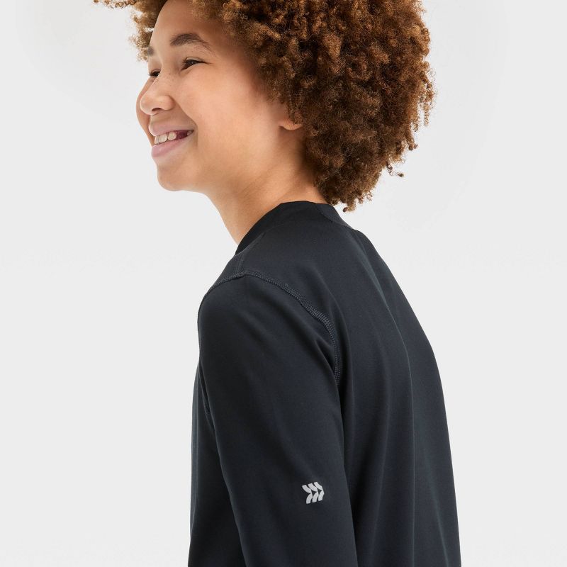 Boys' Long Sleeve Fitted Performance Mock Neck T-Shirt - All In Motion™, 3 of 4