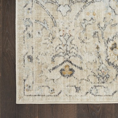 Handmade Cream Rectangular Synthetic Easy Care Rug 5' x 7'