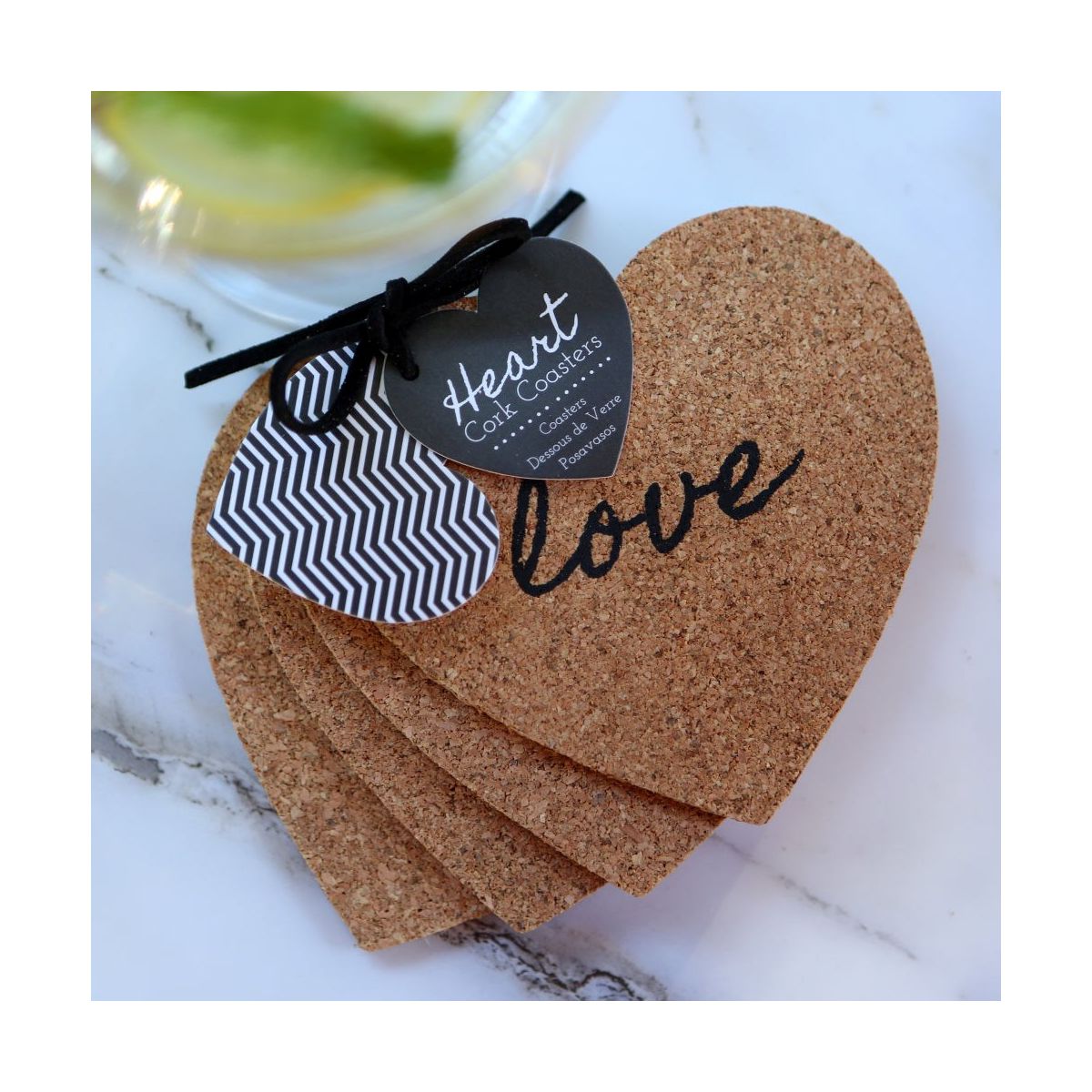 Kate Aspen Heart Cork Coasters (Set of 24) | 22034NA - thumbnail 3