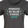 Women's - Instant Message - Introverted Will Discuss Plants Graphic T-shirt Dress - 2 of 4