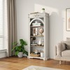 Lycvki 65 in Antique White 4 Tiers Tall Bookshelf Floor Standing - 3 of 4