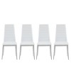 TIRAMISUBEST Modern Dining Chairs Set of 4 - White PU Leather Upholstery with Chrome Metal Legs, Comfortable Seating - 2 of 4