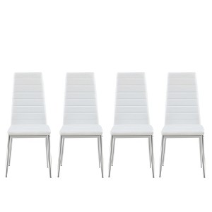Ridstar 4 Piece Modern Dining Chairs, Armless Chair For Dining Room-White - 1 of 4
