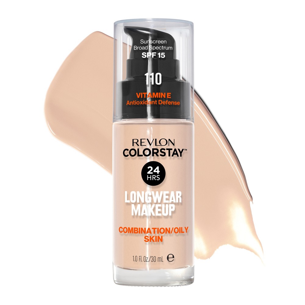 Photos - Foundation & Concealer Revlon ColorStay Makeup for Combination/Oily Skin - SPF 15 - 110 Ivory - 1 fl oz 