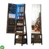 360° Swivel Jewelry Cabinet with Lights,Inside Makeup Mirror,Rotatable Full Length Mirror with Jewelry Storage - 3 of 4