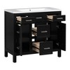 NicBex Bathroom Vanity with Resin Sink,Multi-Functional Bathroom Sink Vanity with 2 Soft Close Doors and 4 Drawers,36" Bathroom Sink Cabinet,Black - 4 of 4