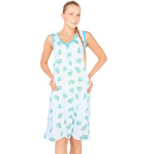 JEFFRICO Womens Sleeveless Nightgowns Sleepwear Soft Pajama Dress Nightshirts - 1 of 4