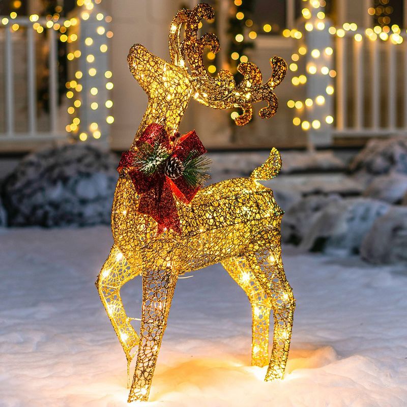 Joiedomi 3ft Gold Reindeer Buck Yard Light Christmas Outdoor Yard Garden Decorations, 1 of 6
