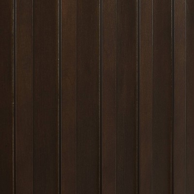 Sleek Dark Brown Slatted Media Console with Record Storage