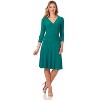 Rekucci Women's Slimming 3/4 Sleeve Fit and Flare Crossover Tummy Control Dress - 4 of 4