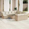 vidaXL 13 Piece Patio Sofa Set with Cushions Beige Poly Rattan - Beige and Cream With Table - 2 of 4