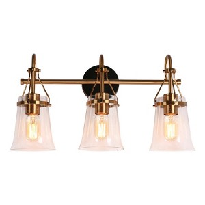 LNC Auisre Polished Gold and Seeded Glass Modern/Contemporary Vanity Lights,1 Light/ 2 Light/3 Light/4 Light - 1 of 4