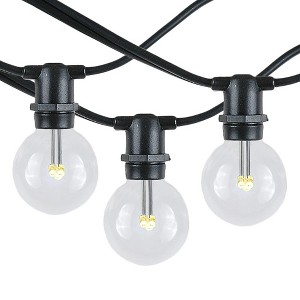 Novelty Lights 25 Feet Heavy Duty Light Strings and Sets with 25 In-Line E12 Sockets, Black Wire PVC Stringer, 12" Spacing, End-To-End Connectable - 1 of 4