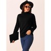Seta T Women's High Neck Long Sleeve Loose Casual Sweater - 3 of 4