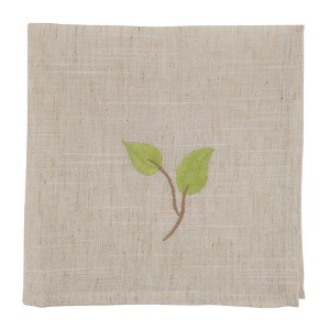 Saro Lifestyle Embroidered Vine Napkin, 20" Square, Natural (Set of 4) - 1 of 4