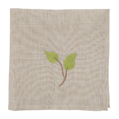 Saro Lifestyle Embroidered Vine Napkin, 20" Square, Natural (Set of 4) - image 1 of 4