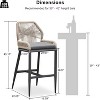 PURPLE LEAF Patio Sunbrella Bar Stools Set of 2 Handwoven Wicker Bar Height Stool Modern Aluminum Outdoor Wicker Barstools with Back and Cushion - 2 of 4