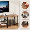 67 Inch Industrial TV Stand, Open Storage Shelves, Wooden Console Cabinet with Metal Frame, Modern Media Console Table, for Living Room - 2 of 4