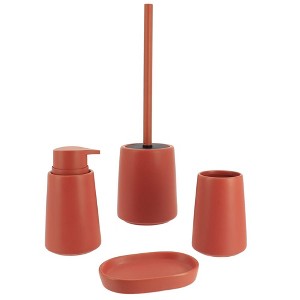 Evideco French Home Goods 4-Piece Bathroom Accessory Set - Soap Dispenser, Tumbler, Soap Dish, Toilet Brush with Holder - 1 of 4