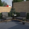 COSCO Modern Outdoor Lounge Armchairs with Gray Cushions, 2-Pack, Dark Gray - 2 of 4